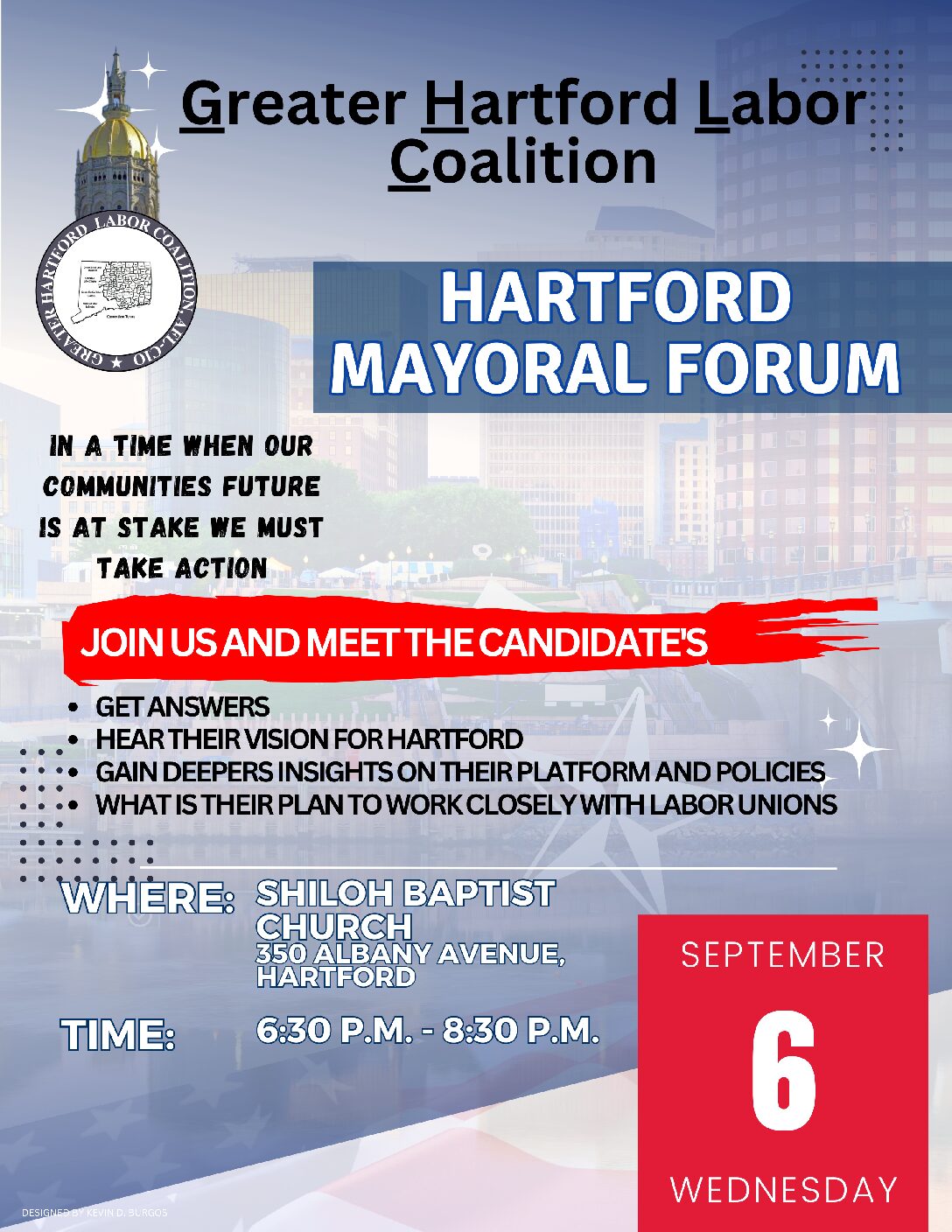 Greater Hartford Labor Coalition Hartford Mayoral Forum