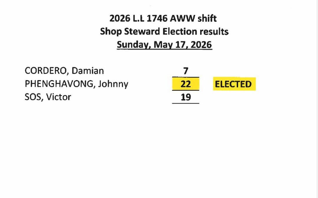 AWW Steward Election Results